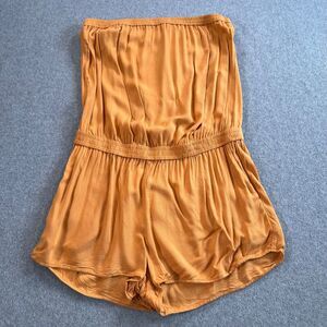 Aritzia Mustard Strapless Romper